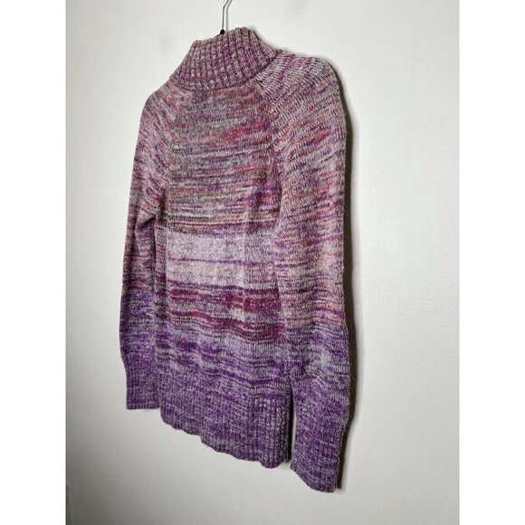 Eddie Bauer Women’s Full Zip Long Sleeve Pullover Sweater Pink Ombre Size Small - Picture 5 of 9